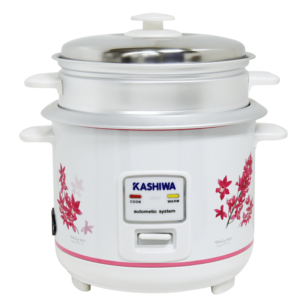 หม้อหุงข้าว KASHIWA รุ่น RC-114 ขนาด 1 ลิตร สีขาว/แดง